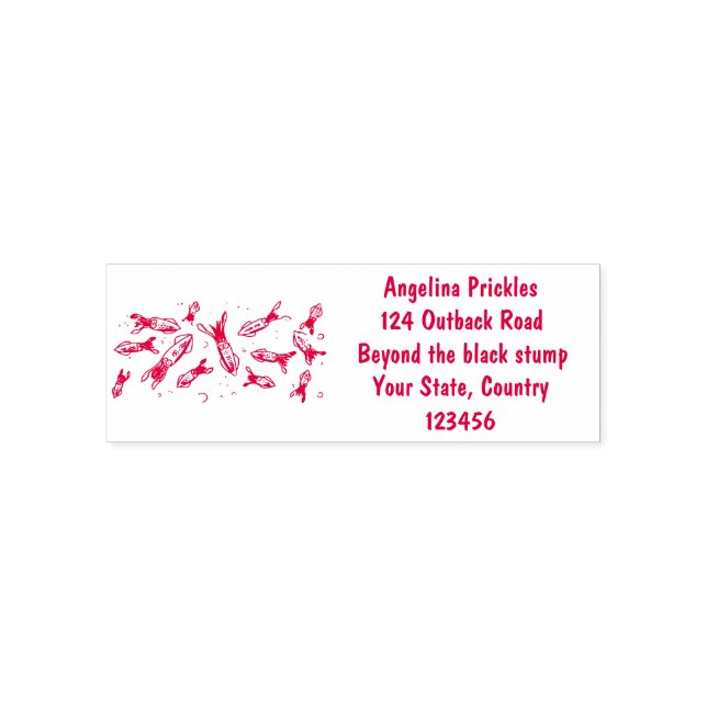 Cute funny pink squid cartoon pattern self-inking stamp (Design)
