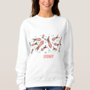 Cute funny pink squid cartoon pattern sweatshirt