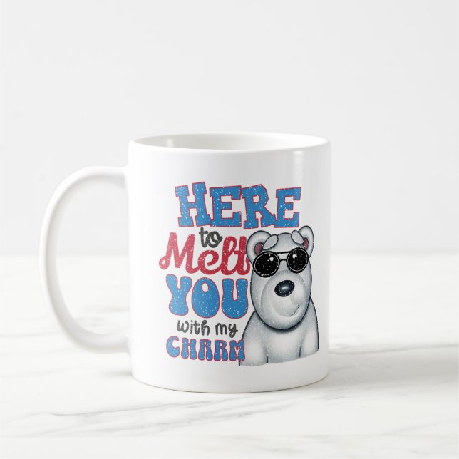 Cute Funny Polar Bear Coffee Mug (Left)