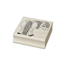Cute Funny Pony Butt Rubber Stamp