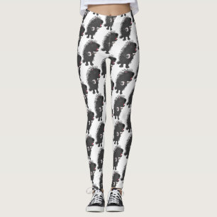 Cute funny porcupine playing banjo cartoon leggings