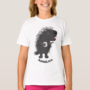 Cute funny porcupine playing banjo cartoon T-Shirt