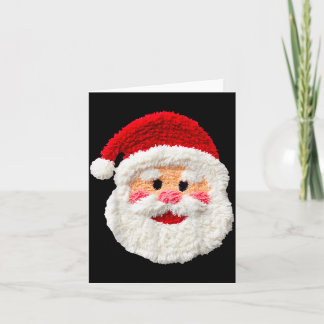 Cute Funny Preppy Faux Yarn Santa Claus Face Merry Card