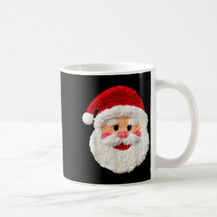 Cute Funny Preppy Faux Yarn Santa Claus Face Merry Coffee Mug