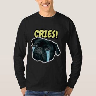 Cute Funny Pug Cries Classic T-Shirt 742