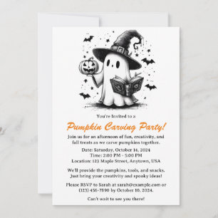 Cute & Funny Pumpkin Carving  Invitation