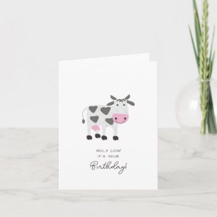 Cute Funny Punny Holy Cow It's Your Birthday Card