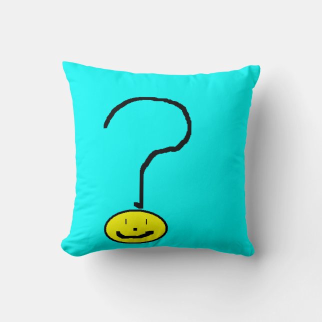 Cute Funny Question Mark Emoji, Kids Art, Pillow (Front)