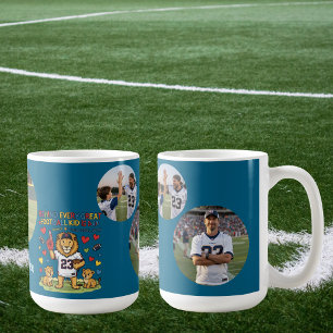 Cute Funny Quotes Lion Football Dad Photo Coffee Mug