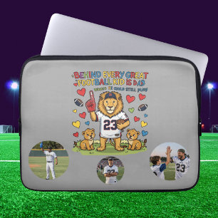 Cute Funny Quotes Lion Football Dad Photo Laptop Sleeve