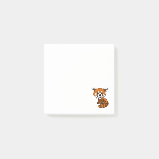Cute Funny Red Panda Cartoon Post-it Notes (Front)