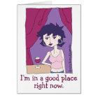 Cute Funny Red Wine Vino Cartoon Girl