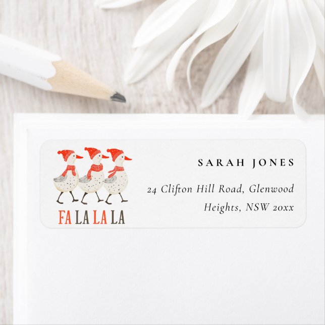 Cute Funny Red Winter Quacking Christmas Ducks  (Insitu)