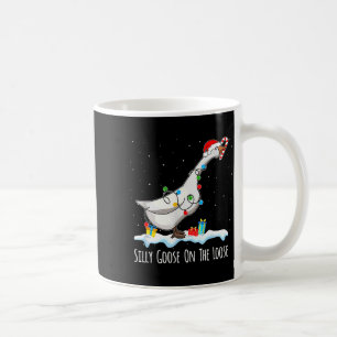 Cute Funny Santa Duck Silly Goose On The Loose Chr Coffee Mug
