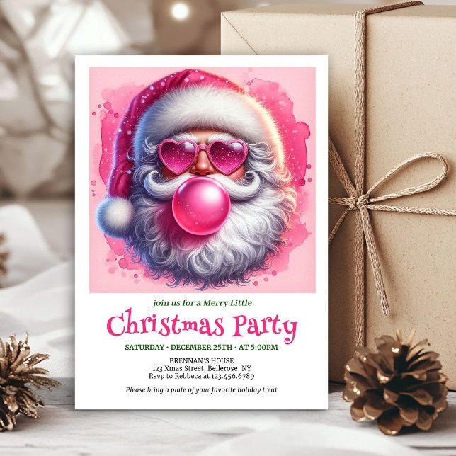 Cute Funny Santa Heart Glasses Christmas Invites (Cute Funny Santa Heart Glasses Christmas Invitation

)