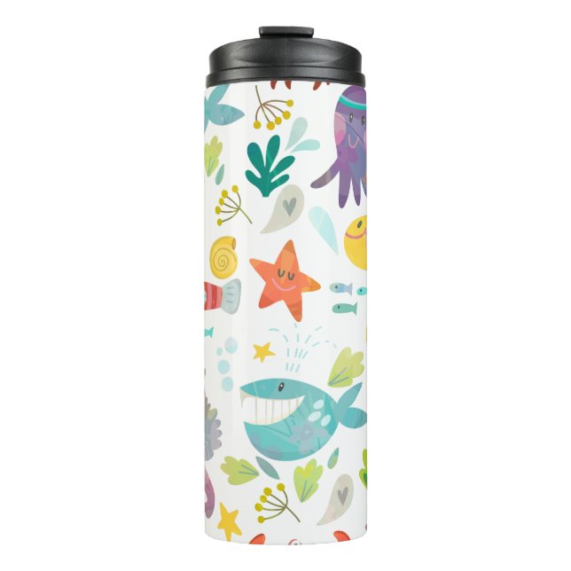 Cute Funny Sea Animals Thermal Tumbler (Front)
