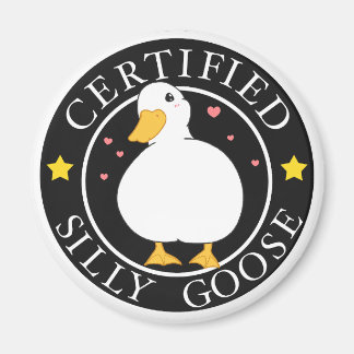 Cute Funny Silly Goose Button Pin Magnet