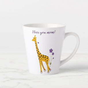 Cute Funny Skating Cartoon Giraffe Love Mum Latte Mug