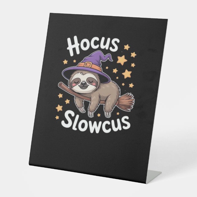 Cute Funny Sloth Halloween Essential T-Shirt Pedestal Sign (Front)