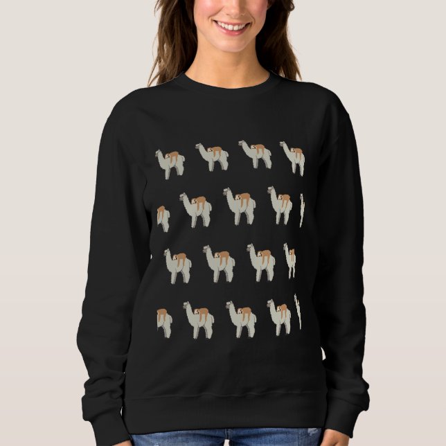 Cute   Funny Sloth Sleeping On Llama Pattern Tri B Sweatshirt (Front)