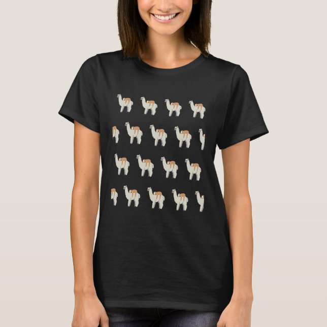 Cute   Funny Sloth Sleeping On Llama Pattern Tri B T-Shirt (Front)