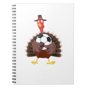 Cute Funny Soccer Thanksgiving Turkey Boys Notebook