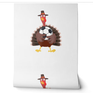 Cute Funny Soccer Thanksgiving Turkey Boys Wallpaper