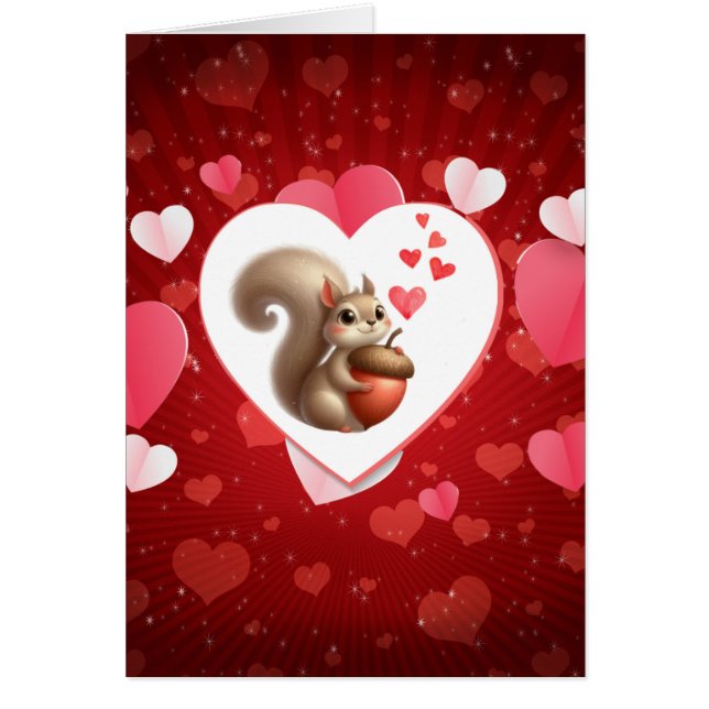 Cute funny squirrel Valentine's Day (Front)