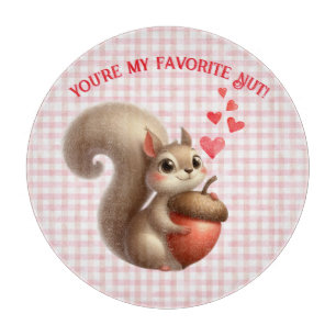 Cute funny squirrel Valentine's Day Cutting Board