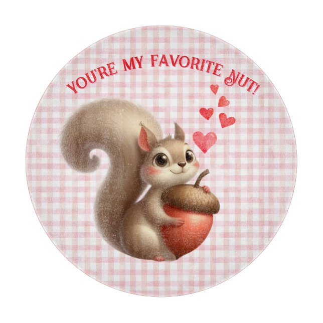 Cute funny squirrel Valentine's Day Cutting Board (Front)