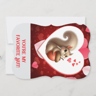 Cute funny squirrel Valentine's Day Holiday Card