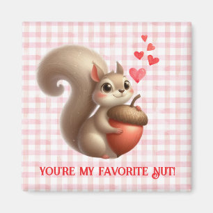 Cute funny squirrel Valentine's Day Magnet