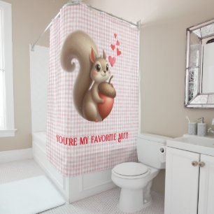Cute funny squirrel Valentine's Day Shower Curtain