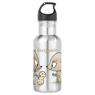 Cute funny squirrels cartoon illustration 532 ml water bottle