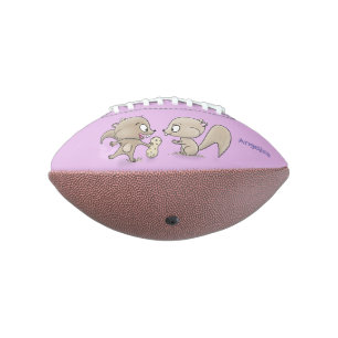 Cute funny squirrels cartoon illustration american football