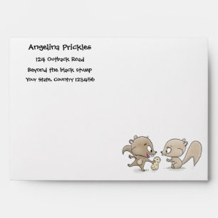 Cute funny squirrels cartoon illustration envelope