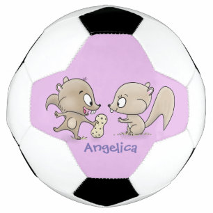 Cute funny squirrels cartoon illustration football