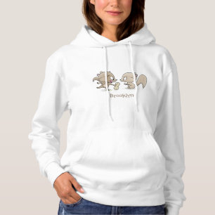 Cute funny squirrels cartoon illustration hoodie