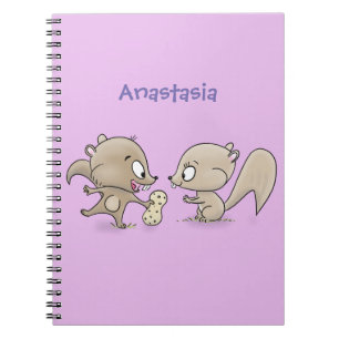 Cute funny squirrels cartoon illustration notebook