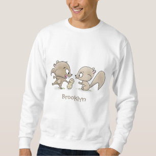Cute funny squirrels cartoon illustration sweatshirt
