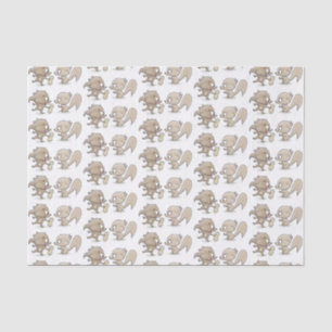 Cute funny squirrels cartoon illustration tissue paper