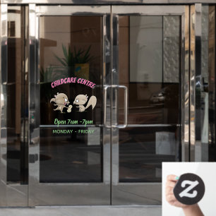 Cute funny squirrels cartoon illustration window cling