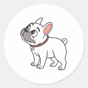 Cute Funny Standing French Bulldog Classic Round Sticker