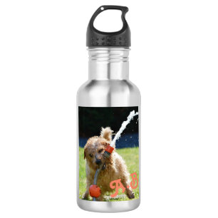 Cute Funny Summer Dog With Hose Personalised 532 Ml Water Bottle