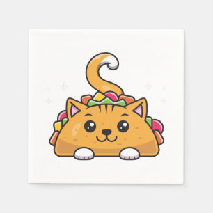 Cute Funny Taco cat rainbow Napkin