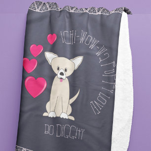Cute Funny Tan Chihuahua Pattern Fleece Blanket