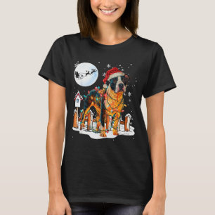 Cute Funny Tbull Christmas Lights Santa Hat Holida T-Shirt
