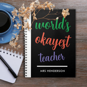 Cute funny teacher appreciation notebook