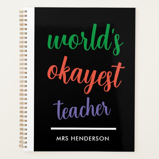 Cute funny teacher appreciation  planner (Front)