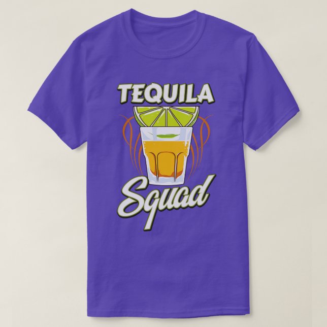 Cute Funny Tequila Squad Margarita Drinking T-Shirt (Design Front)